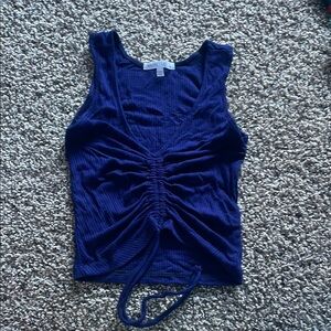 Antistar Navy Ruched Tank Top